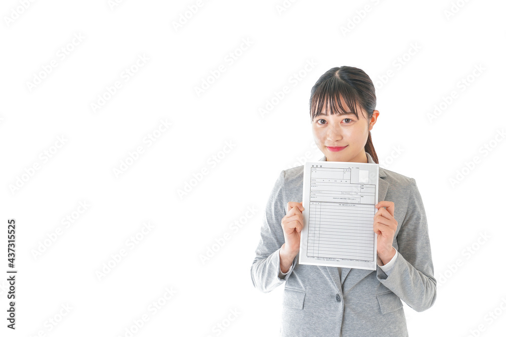 履歴書を持つビジネスウーマン