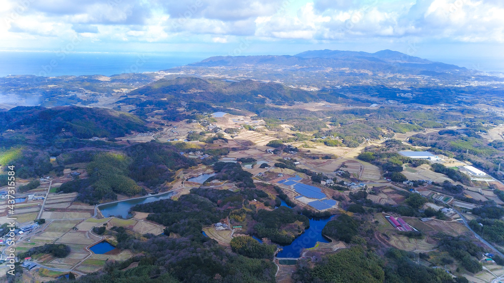 日本の田舎風景・ドローン撮影