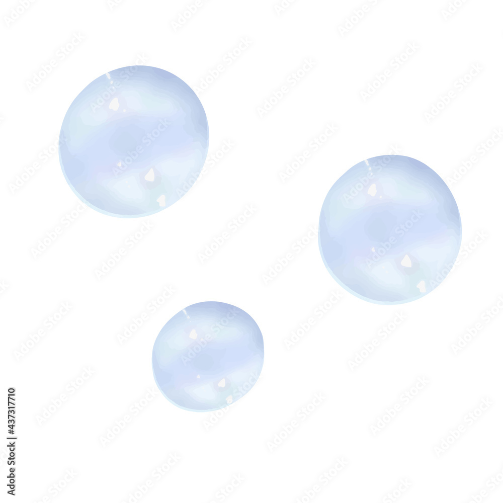 Illustration of soap bubbles (white background, vector, cut out)