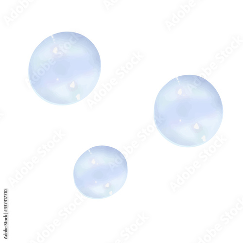 Illustration of soap bubbles  white background  vector  cut out 
