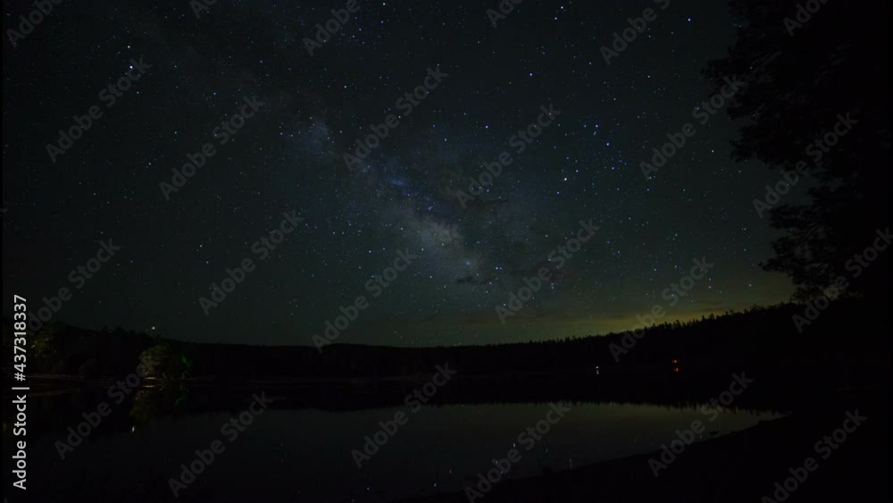 TIme lapse of Milky Way stars over a peaceful lake at night TIme lapse of Milky Way stars over a peaceful lake at night