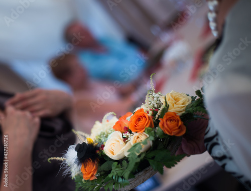 wedding bouquet on the table