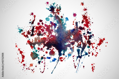 colorful Isolated watercolor splatter stain, Hand drew watercolor splash vector, Multicolored watercolor splash