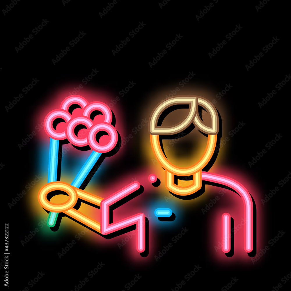 Courier Delivery Flowers neon light sign vector. Glowing bright icon Courier Delivery Flowers sign. transparent symbol illustration Courier Delivery Flowers neon light sign vector. Glowing bright icon Courier Delivery Flowers sign. transparent symbol illustration