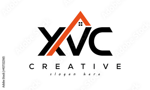 initial XVC letters real estate construction logo vector photo