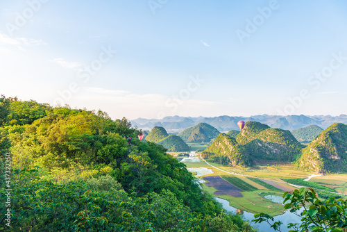 Beautiful scenery of Puzhehei in Yunnan, China in the morning photo