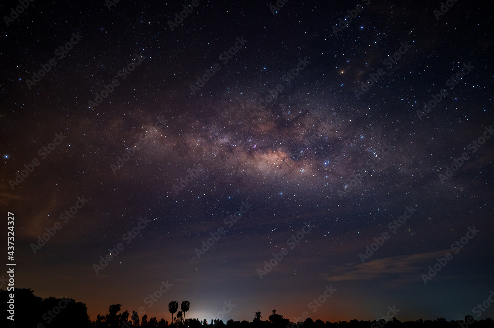 Landscape shot of milky way and star on dark background.with grain and select white balance. Landscape shot of milky way and star on dark background.with grain and select white balance.