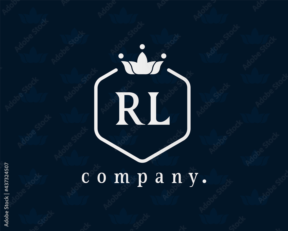 Letter RL crown monogram. Elegant logo and creative typography. The graceful vintage emblem for book design, brand name, business card, restaurant, boutique, hotel, cafe, badge, label. Vector symbol. Letter RL crown monogram. Elegant logo and creative typography. The graceful vintage emblem for book design, brand name, business card, restaurant, boutique, hotel, cafe, badge, label. Vector symbol.