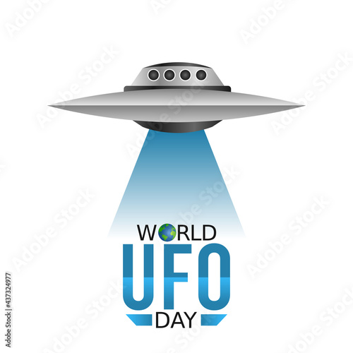 vector graphic of world ufo day good for world ufo day celebration. flat design. flyer design.flat illustration.