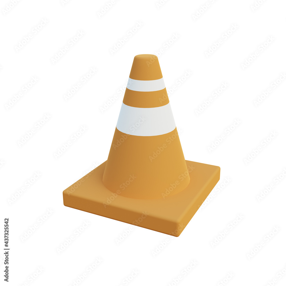3d illustration simple object traffic cone 3d illustration simple object traffic cone
