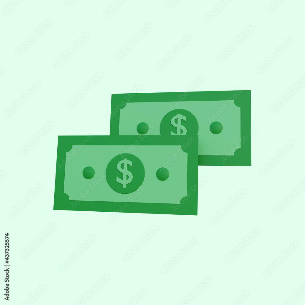 3d illustration simple object money 3d illustration simple object money