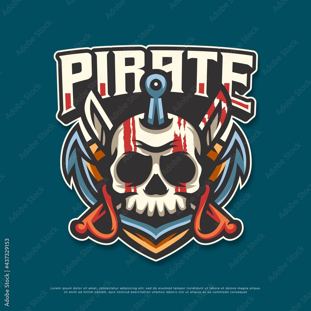Naklejka premium pirate logo mascot design