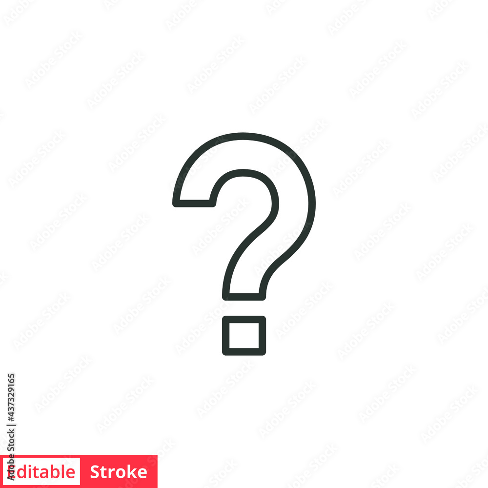 Question mark line icon. Simple outline style. Sign, pictogram, web, faq, help, graphic design, ask, label, support concept. Vector illustration isolated on white background. Editable stroke EPS 10. Question mark line icon. Simple outline style. Sign, pictogram, web, faq, help, graphic design, ask, label, support concept. Vector illustration isolated on white background. Editable stroke EPS 10.
