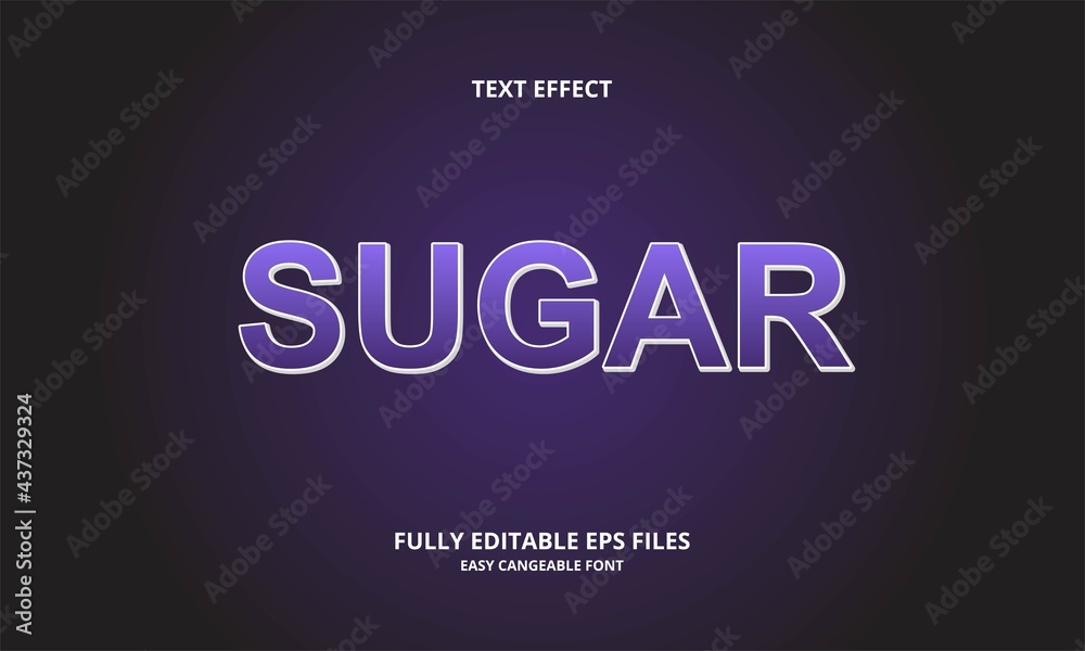 sugar style editable text effect