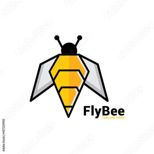Fly bee logo icon vector template.