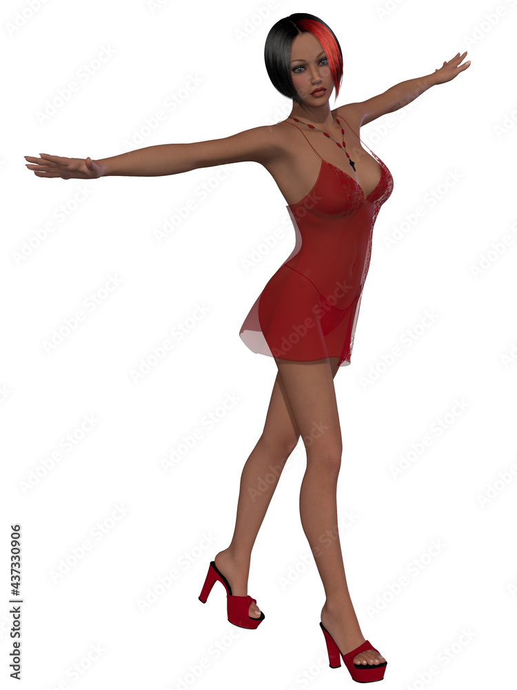 3d illustration of an sexy woman in sexy nightwear 3d illustration of an sexy woman in sexy nightwear