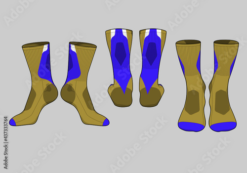 Socks template vector set isolated