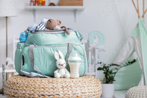 Bottle of milk for baby and...