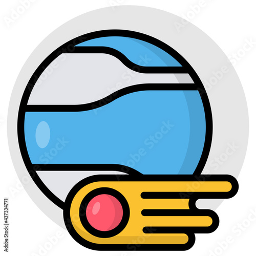 A flat design, icon of neptune