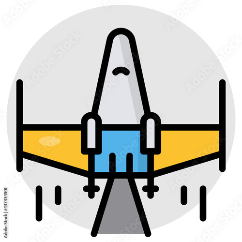 A flat design, icon of jetpack