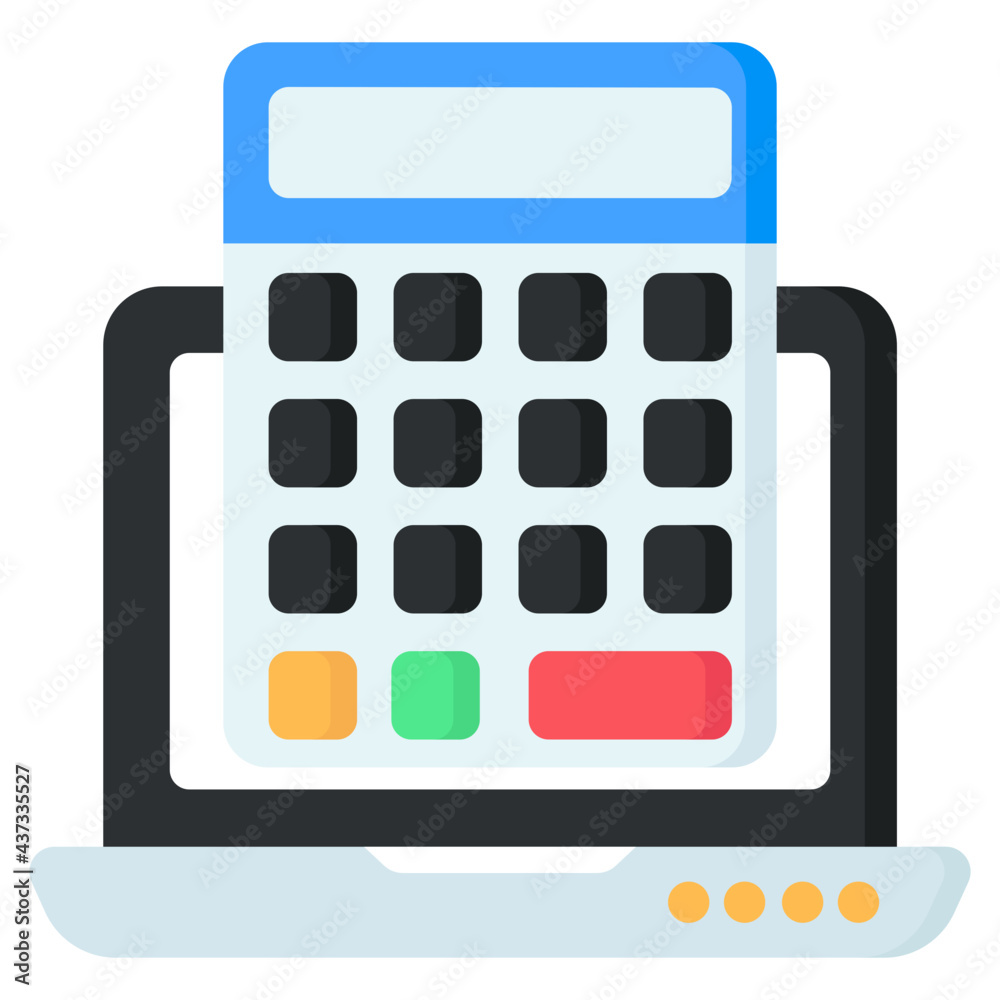 A modern style icon of online calculator A modern style icon of online calculator