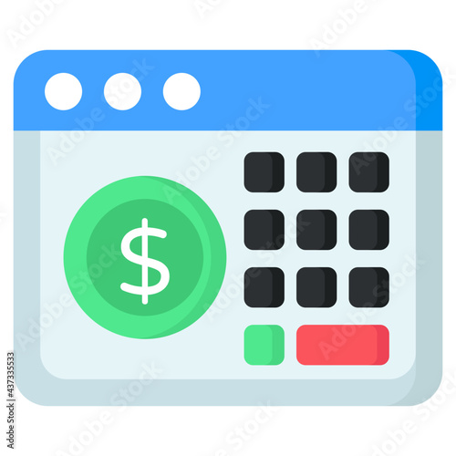 Dollar coin on calendar showcasing payday icon 