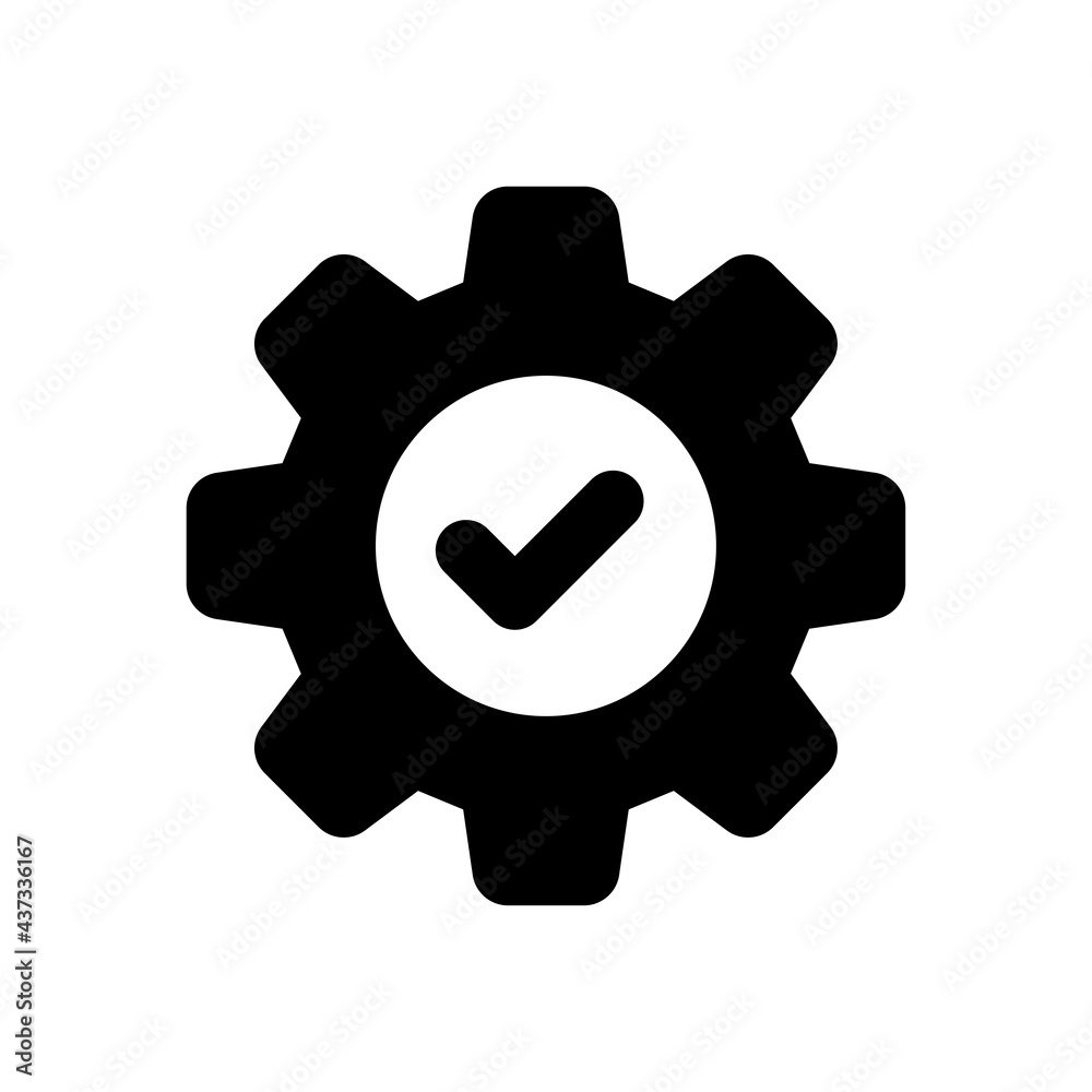 Productivity with check icon on white background Productivity with check icon on white background