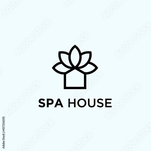 abstract spa logo. house icon