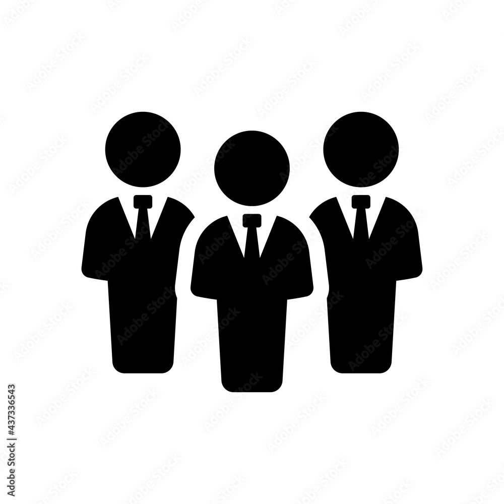 Business team icon vector isolated on white.