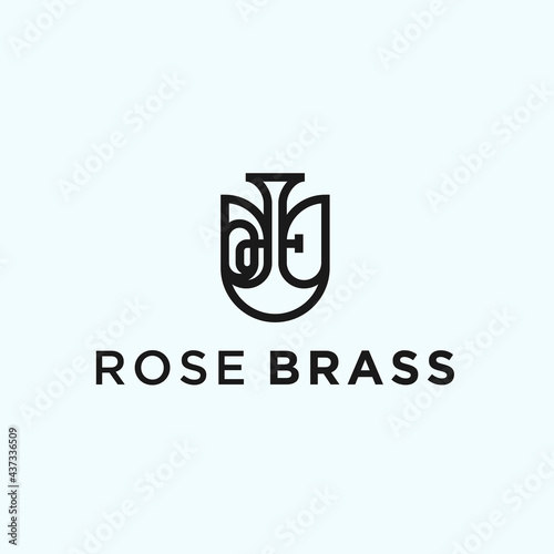 Photography abstract wine logo. music icon