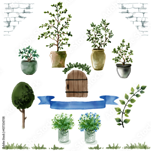水彩の植物いろいろセット