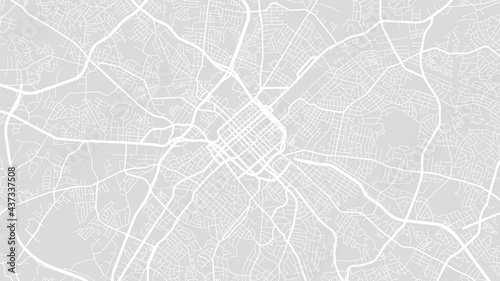 Light grey and white Charlotte city area vector background map, streets and water cartography illustration. photo