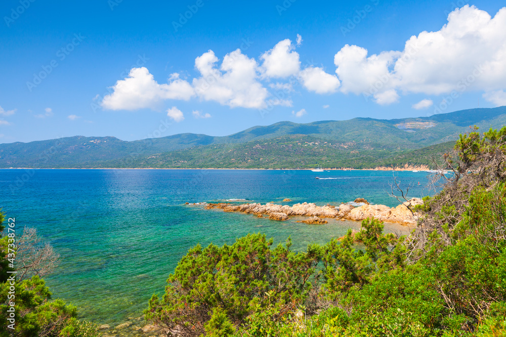 Coastal landscape of Corsica island