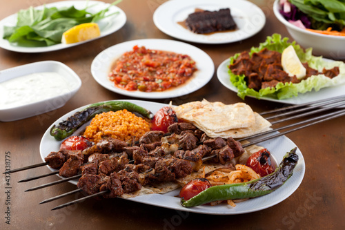 kebab with appetizers