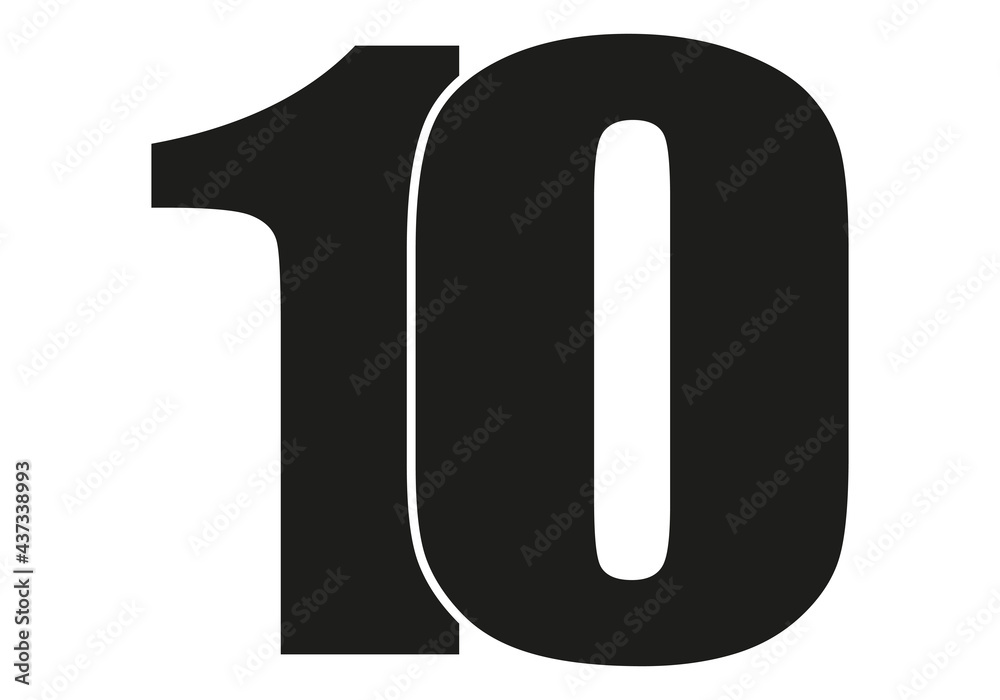 Vecteur Stock Icono negro de número 10. | Adobe Stock