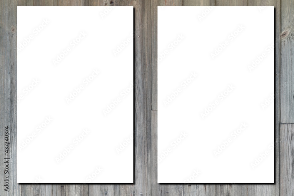 mock up blank paper sheet white empty for two page brochure on wooden plank background mockup mock up blank paper sheet white empty for two page brochure on wooden plank background mockup