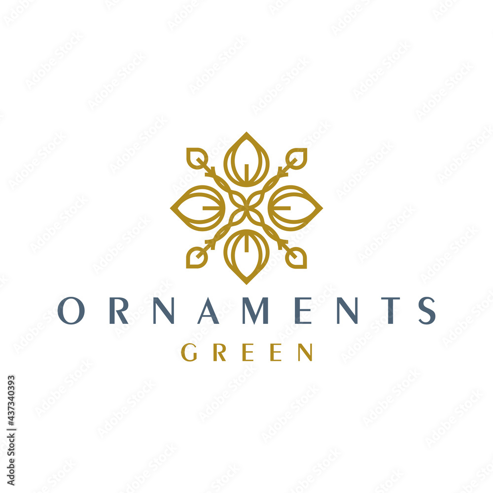 Ornament logo design Premium Vector