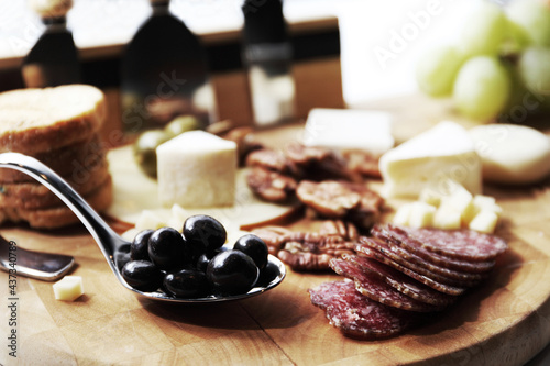 Wine Snack Cheese and Olives