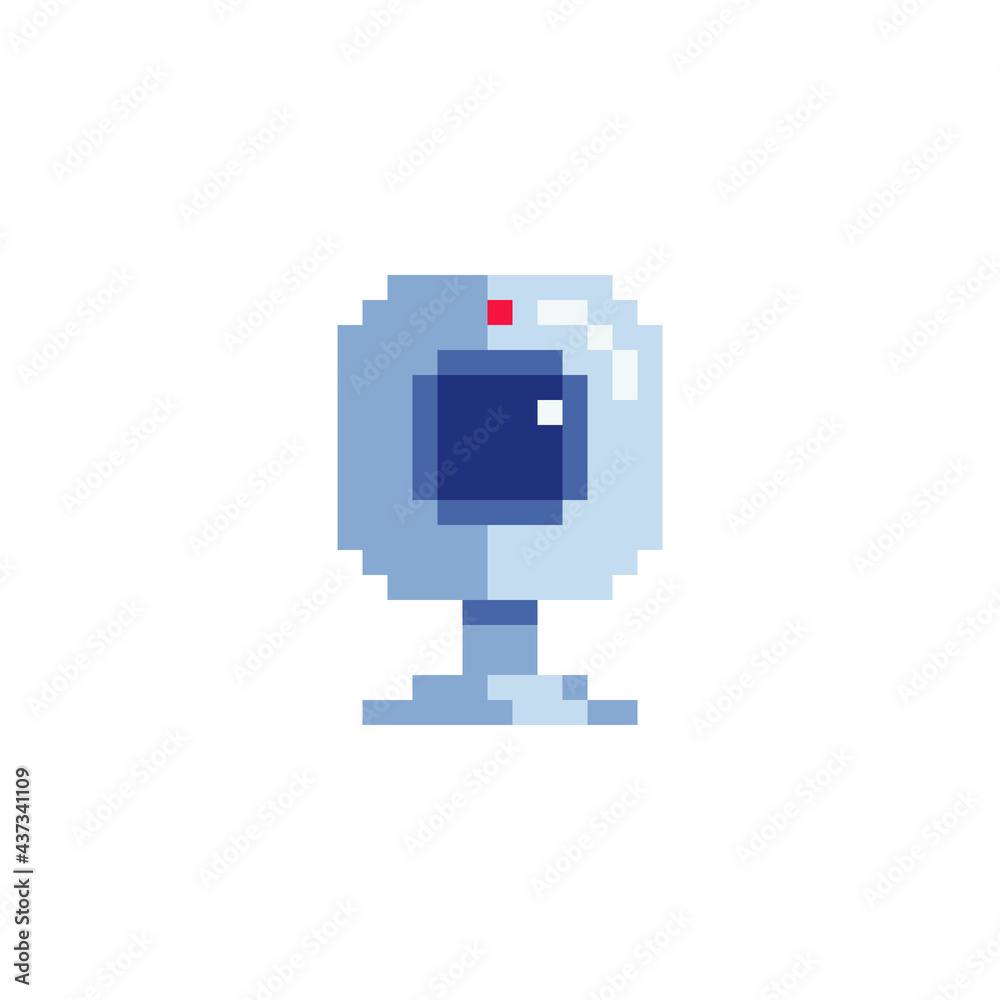 Webcam icon. Pixel art flat style. Design of websites and mobile apps. 8-bit sprite. Isolated vector illustration. Webcam icon. Pixel art flat style. Design of websites and mobile apps. 8-bit sprite. Isolated vector illustration.