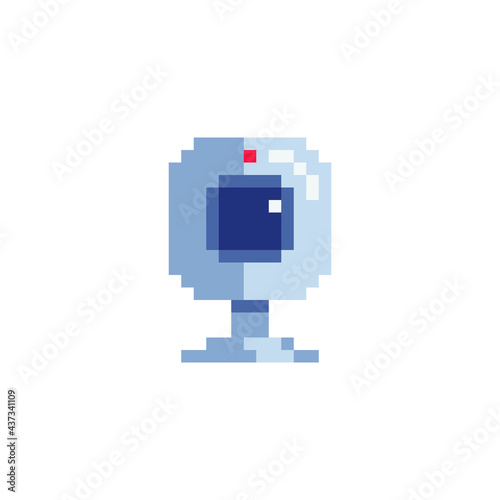 Webcam icon. Pixel art flat style. Design of websites and mobile apps. 8-bit sprite. Isolated vector illustration.