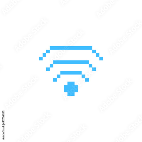 Wi fi button. Internet application icon. Pixel art flat style. 8-bit. Isolated vector illustration.