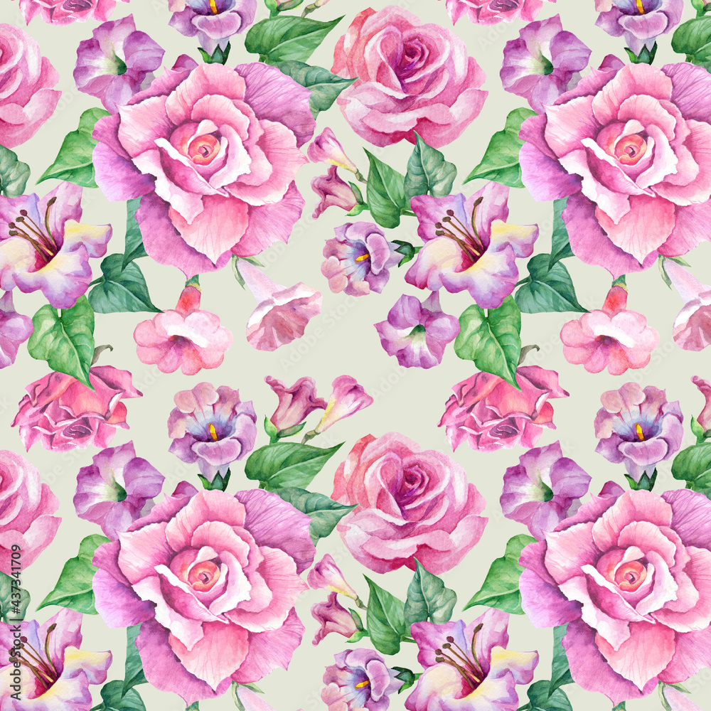 seamless pattern with roses