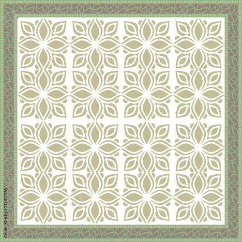  Bandana Print, silk neck scarf or kerchief square pattern design style for print on fabric, vector illustration. 