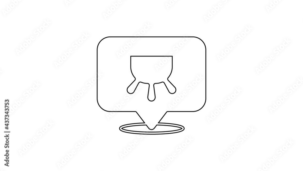 Black line Udder icon isolated on white background. 4K Video motion graphic animation Black line Udder icon isolated on white background. 4K Video motion graphic animation