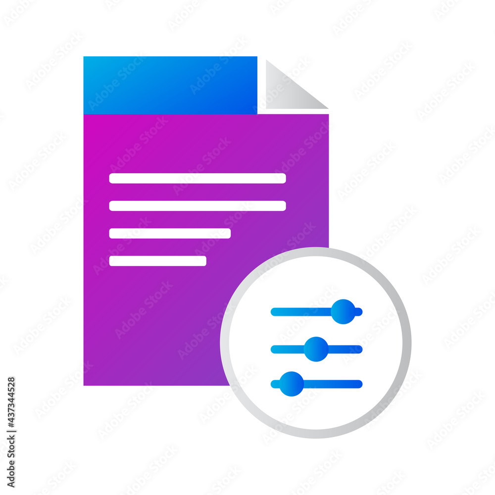 file icon. file with adjustmen icon. gradient style vector icon file icon. file with adjustmen icon. gradient style vector icon