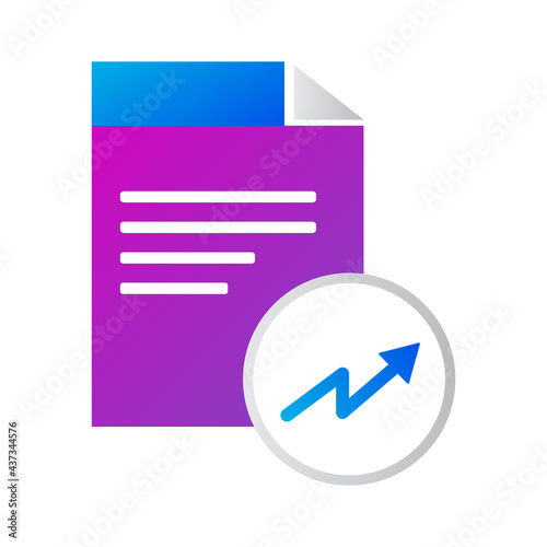 file icon. file with progress chart icon. gradient style vector icon