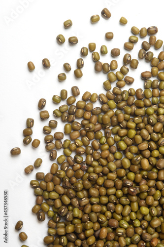 soybean seeds on white background