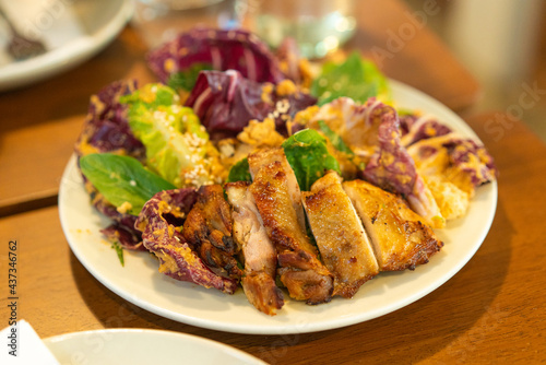 grilled chicken with vegetable salad