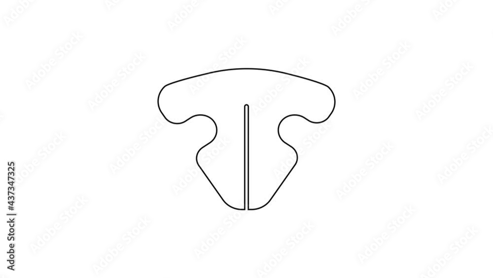 Black line Cat nose icon isolated on white background. 4K Video motion graphic animation Black line Cat nose icon isolated on white background. 4K Video motion graphic animation