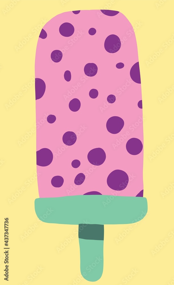 Colorful freehand drawing of a popsicle icecream. Colorful freehand drawing of a popsicle icecream.